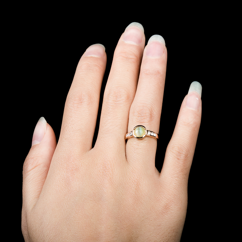 18K黄色金绿宝石戒指-红掌柜