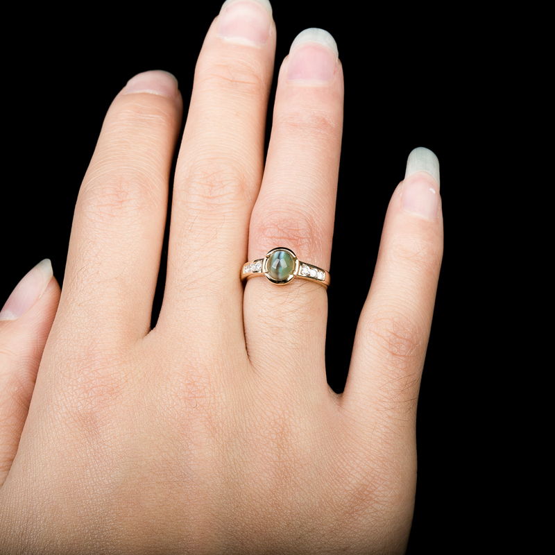 斯里兰卡黄色金绿宝石戒指-红掌柜