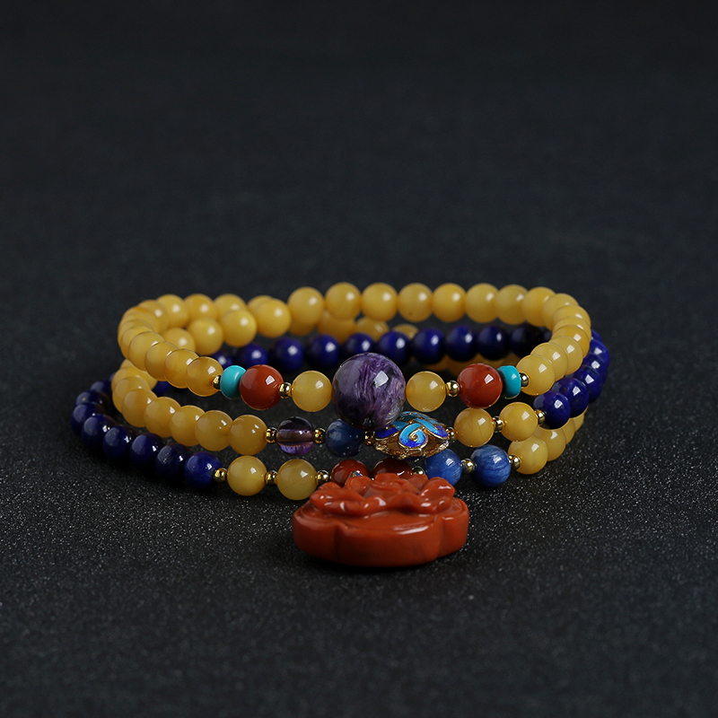 波罗的海天然蜜蜡圆珠手串 - 红掌柜