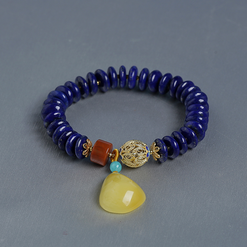 阿富汗青金石药片珠手串 - 红掌柜