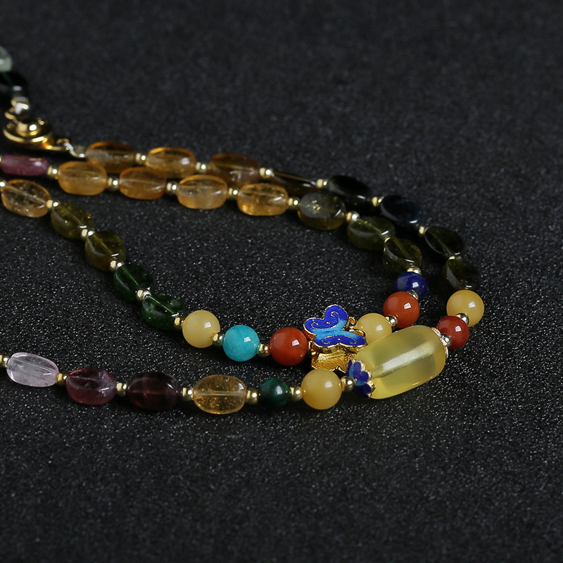 巴西天然碧玺项链 - 红掌柜