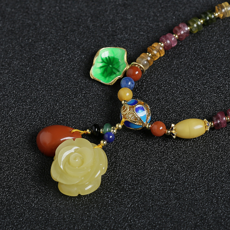 巴西天然碧玺项链 - 红掌柜