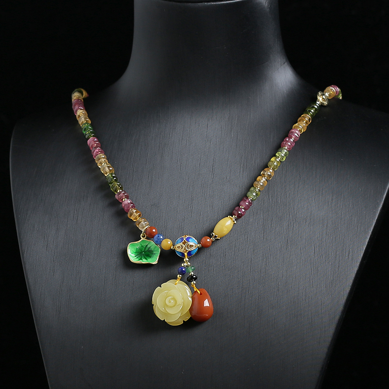 巴西碧玺项链 - 红掌柜