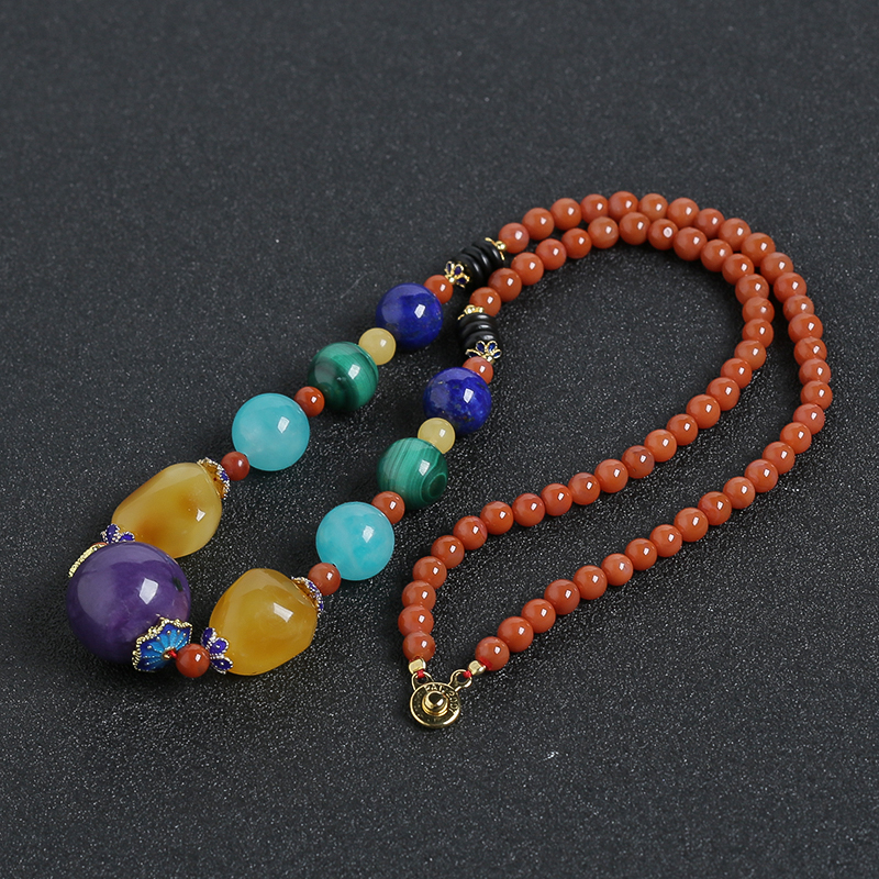 天然俄罗斯紫龙晶项链 - 红掌柜