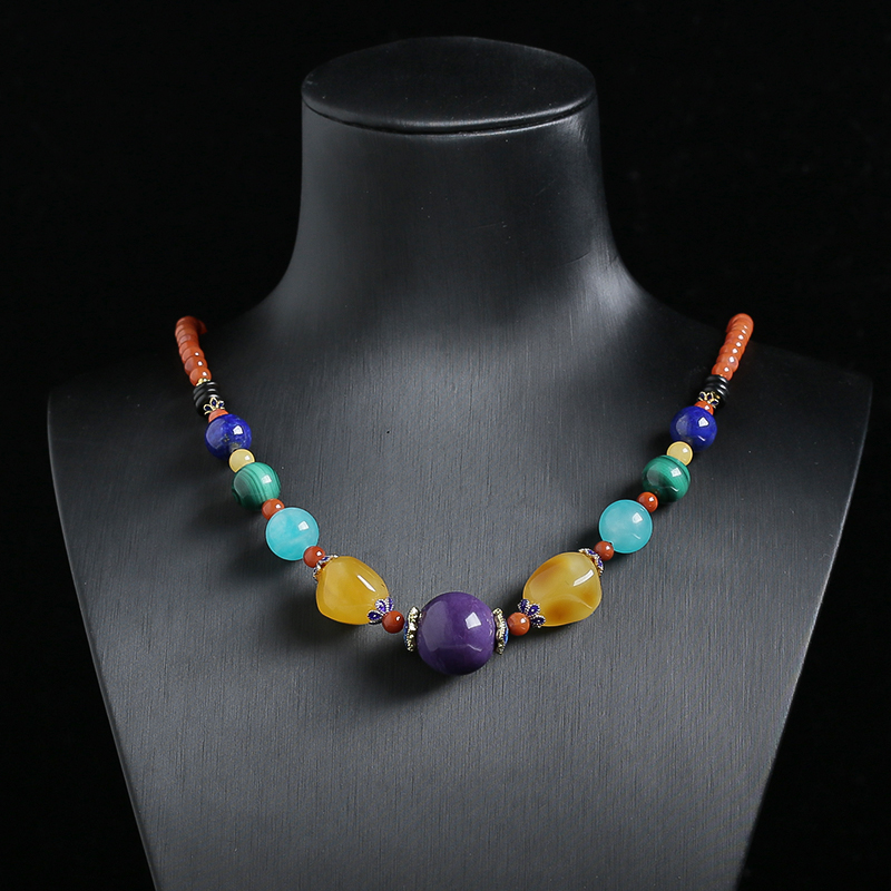 俄罗斯紫龙晶蜜蜡项链 - 红掌柜