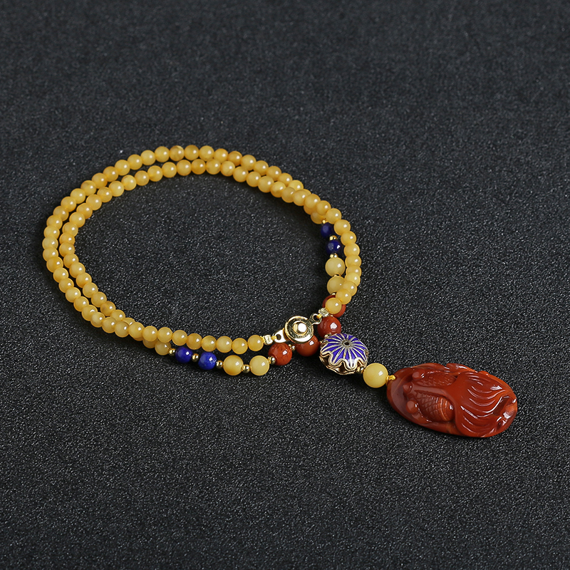 川料天然南红随形吊坠项链 - 红掌柜