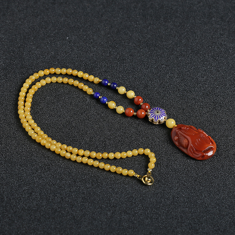 南红随形吊坠项链 - 红掌柜