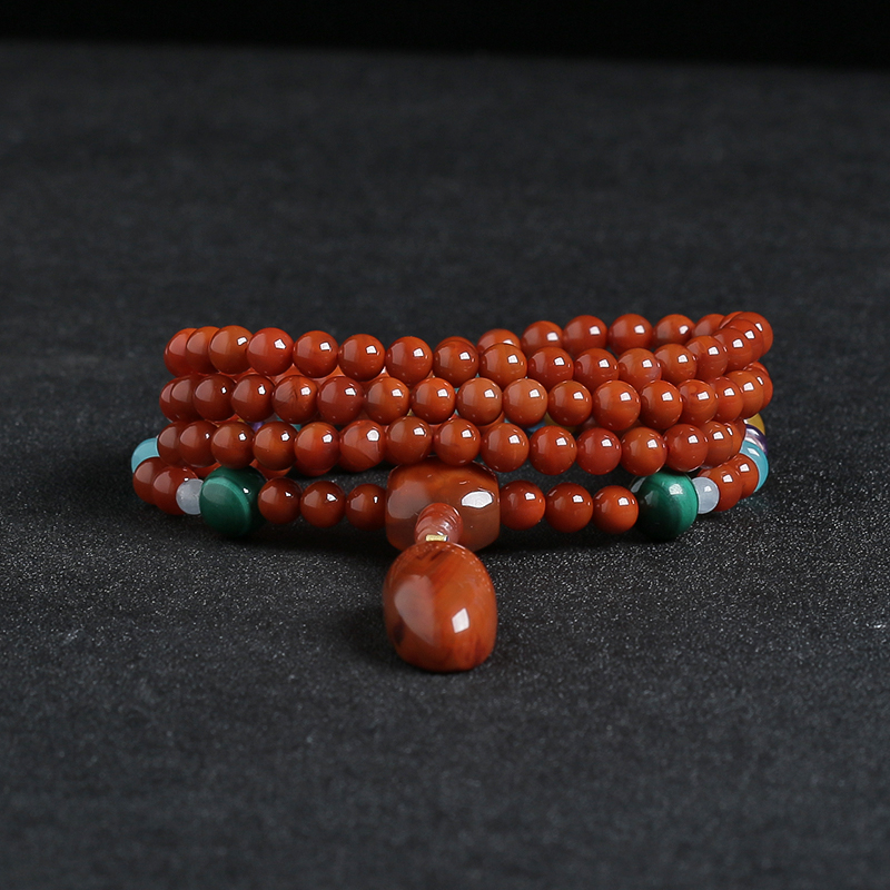 川料天然南红佛珠手串 - 红掌柜