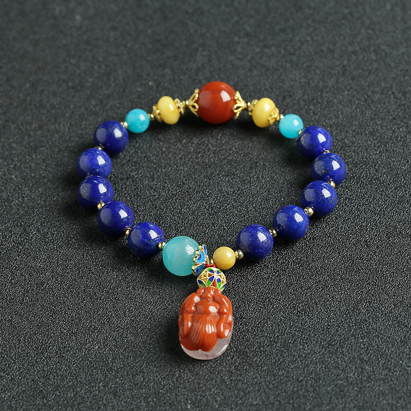 天然青金石蜜蜡南红手串 - 红掌柜