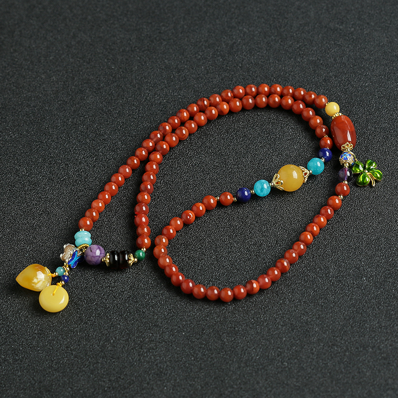 天然川料南红念珠-红掌柜