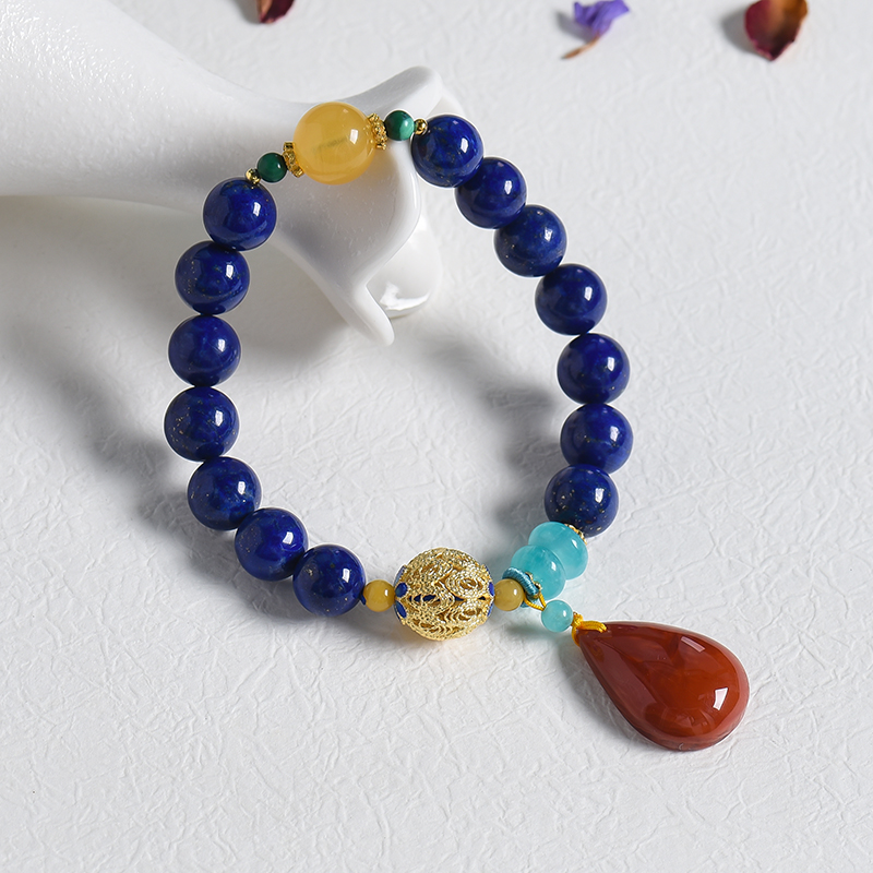 阿富汗天然青金手串-红掌柜