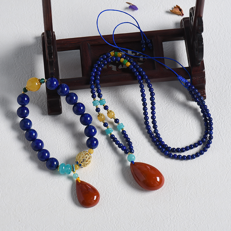 阿富汗天然青金套装-红掌柜