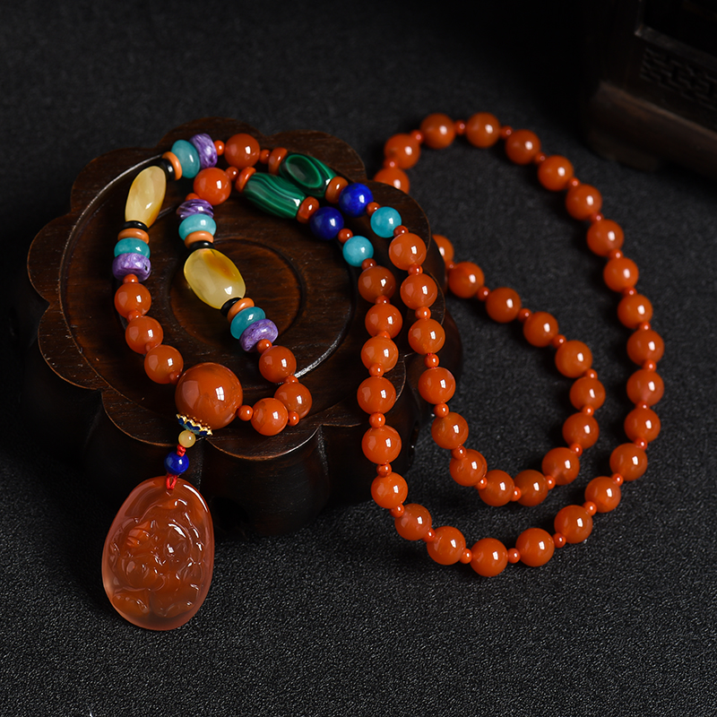 南红蜜蜡项链-红掌柜