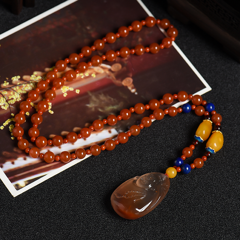 天然南红佛项链-红掌柜