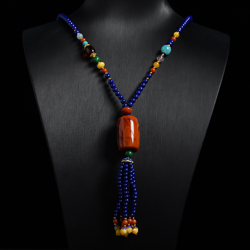 天然南红青金项链-红掌柜