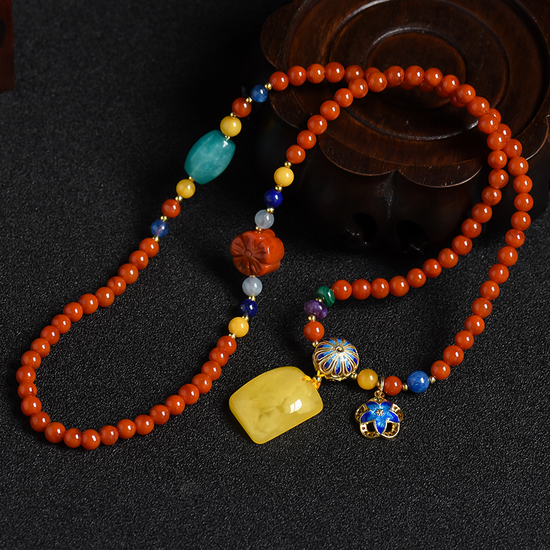 南红蜜蜡项链-红掌柜