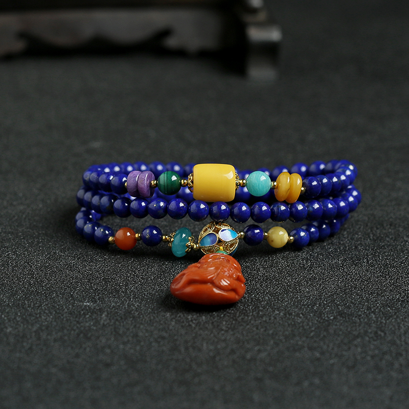 青金蜜蜡手串 - 红掌柜