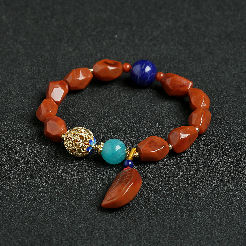 川料南红随形手串-红掌柜