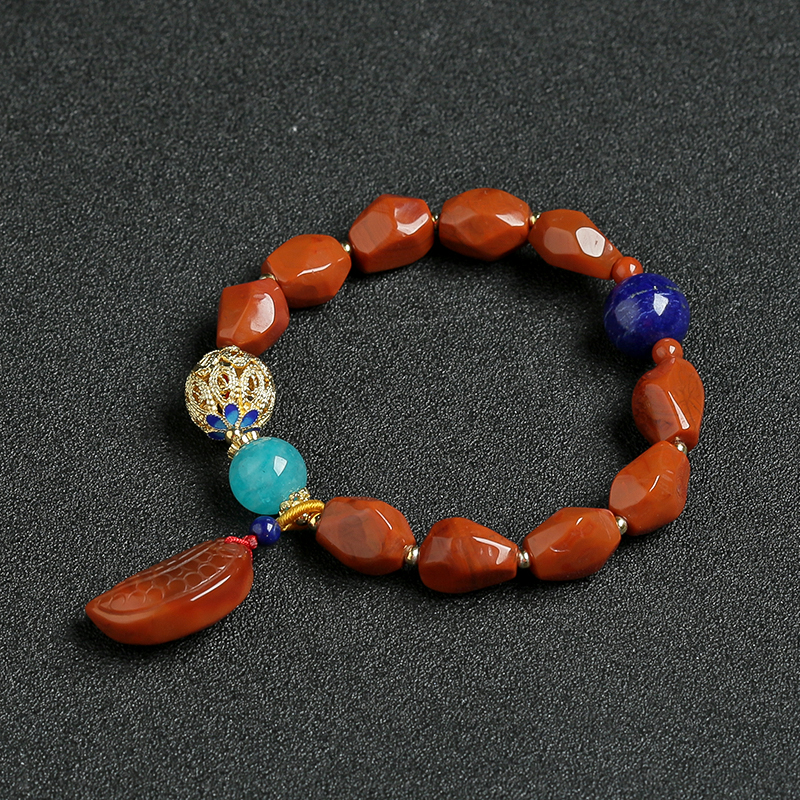 天然南红随手串-红掌柜