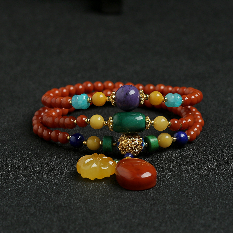 南红蜜蜡手串 - 红掌柜