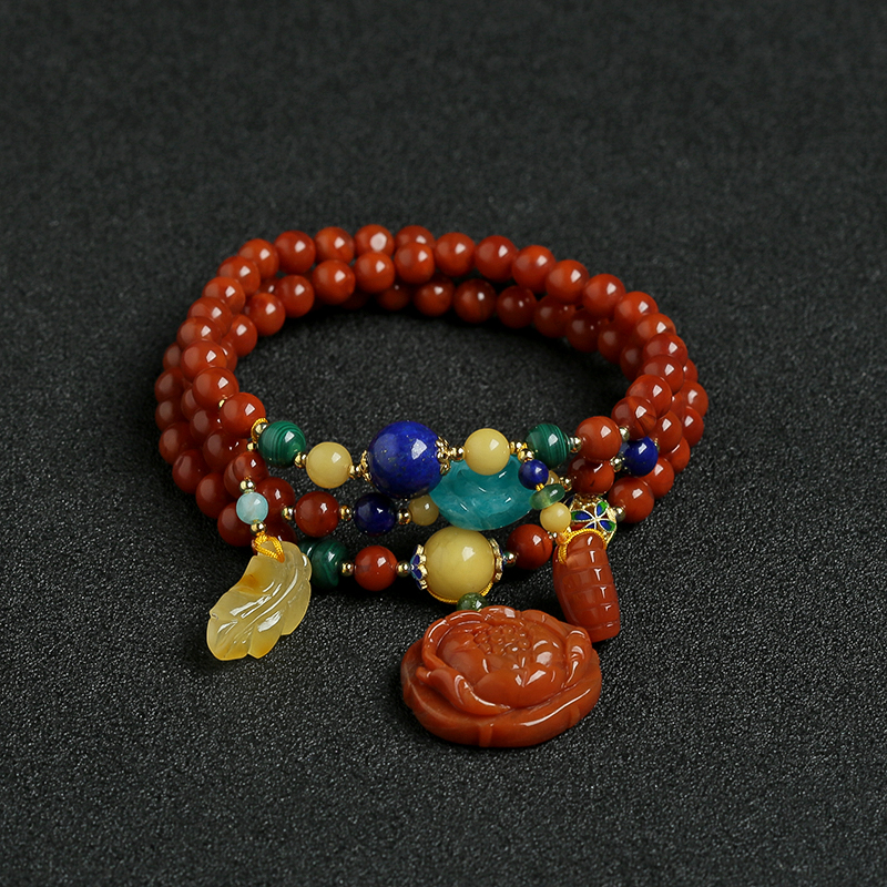 南红蜜蜡手串 - 红掌柜