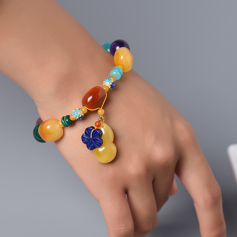 天然圆珠多宝手串-红掌柜