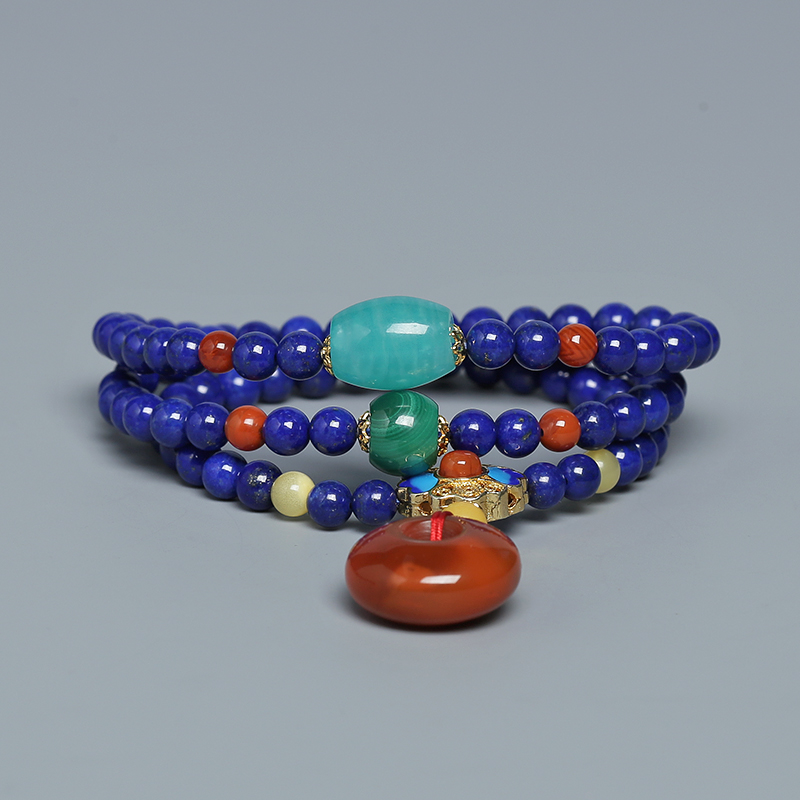 6mm阿富汗天然青金石项链-红掌柜