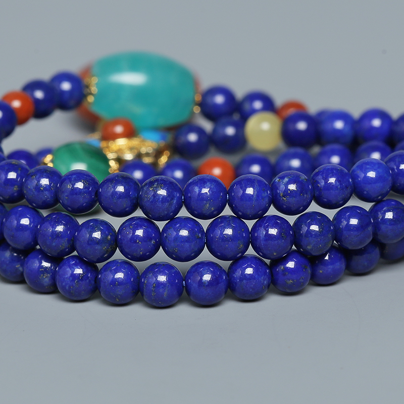 6mm天然青金石项链-红掌柜