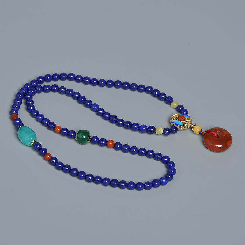 天然青金石项链-红掌柜