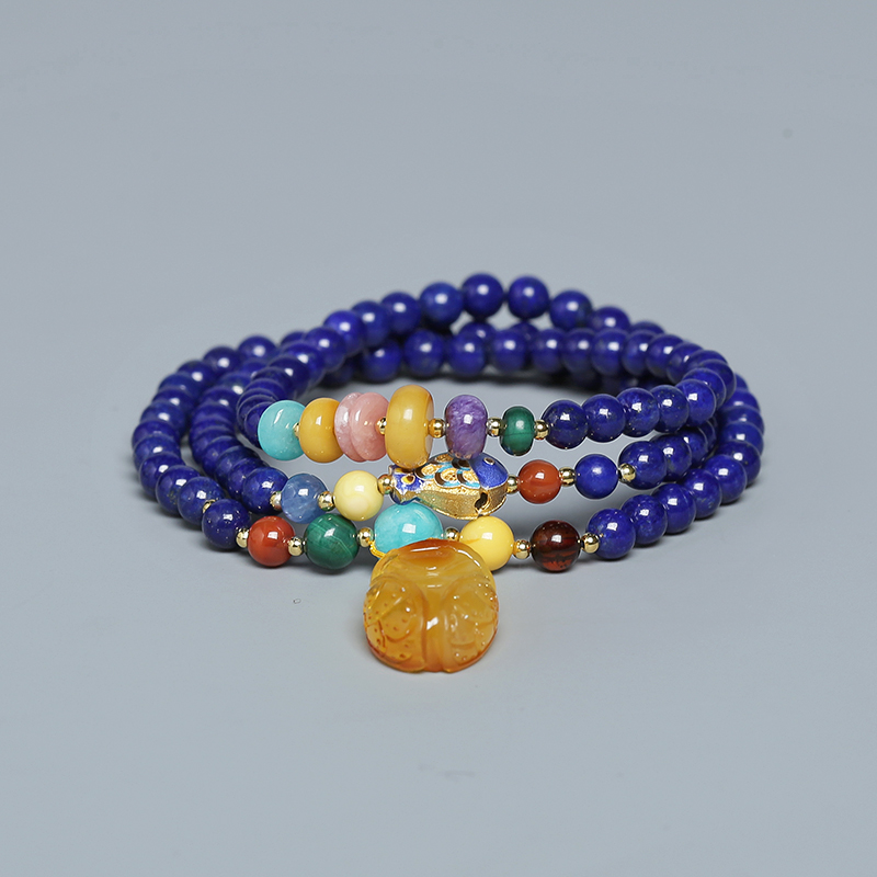 6mm阿富汗天然青金石项链-红掌柜