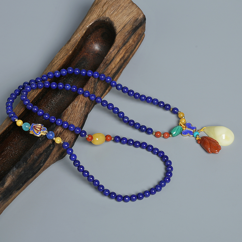 5mm阿富汗青金石项链-红掌柜