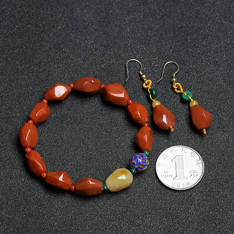 玫瑰红南红两件套-红掌柜