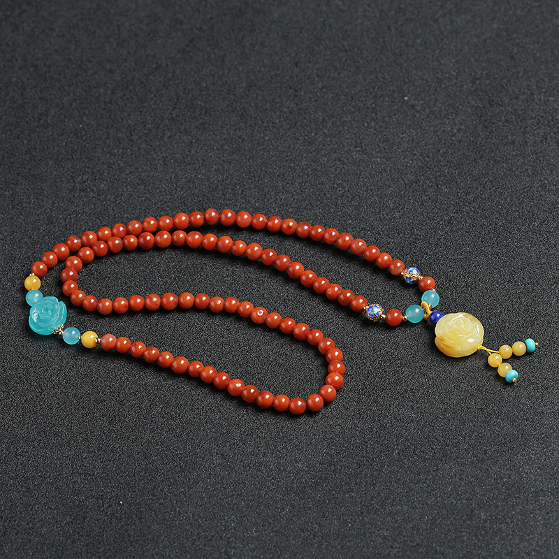 5.5mm川料天然南红手链-红掌柜