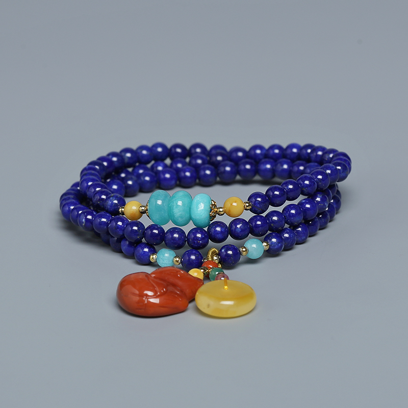 5mm阿富汗天然青金石手链-红掌柜