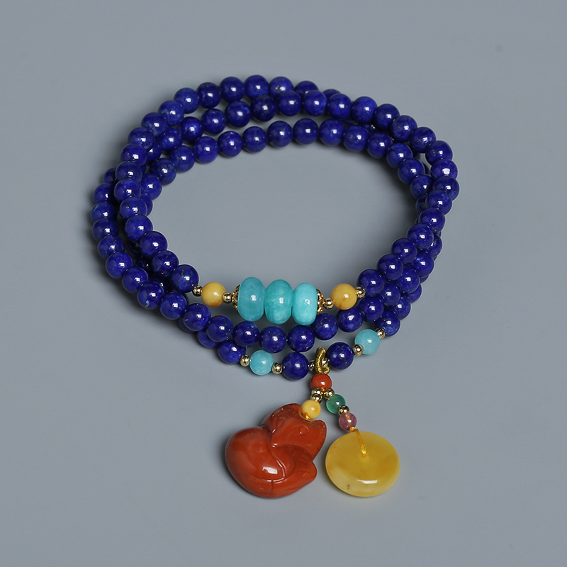 阿富汗天然青金石手链-红掌柜