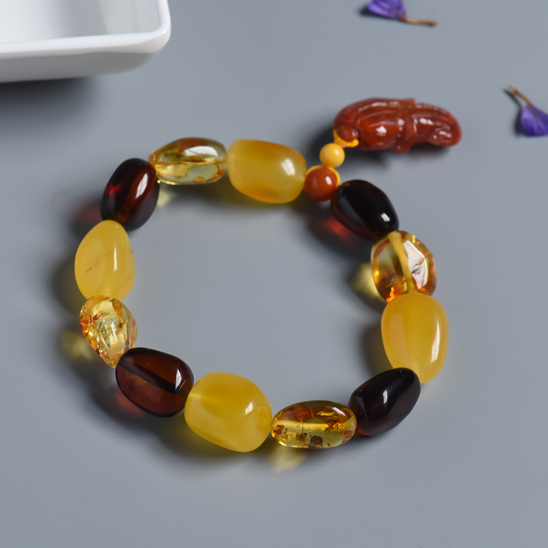 琥珀单圈手串-红掌柜