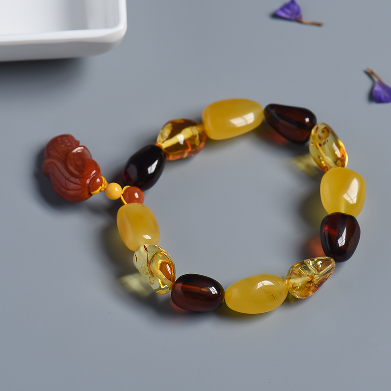 琥珀随形手串-红掌柜