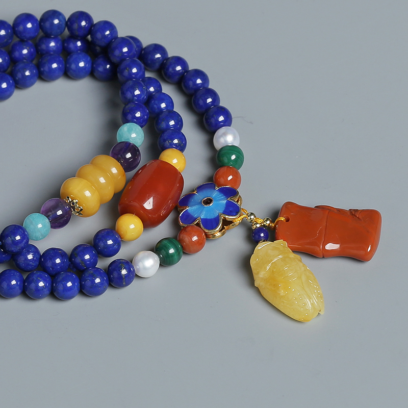 5.5mm~6mm天然青金石手链-红掌柜