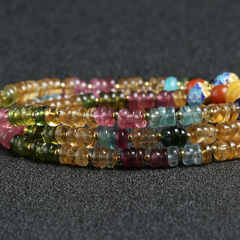 巴西天然碧玺手链-红掌柜