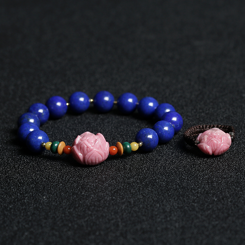 紫蓝色青金石随形单圈手串-红掌柜