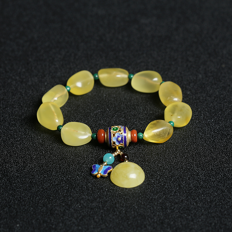 金包蜜蜜蜡随形单圈手串-红掌柜