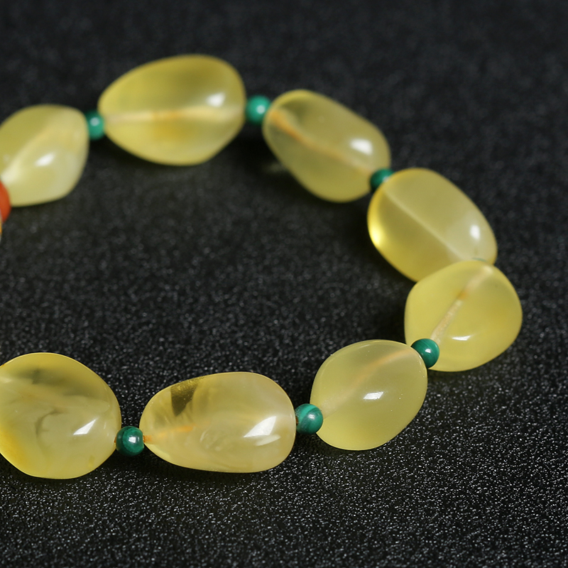 浅黄金包蜜蜜蜡单圈手串-红掌柜