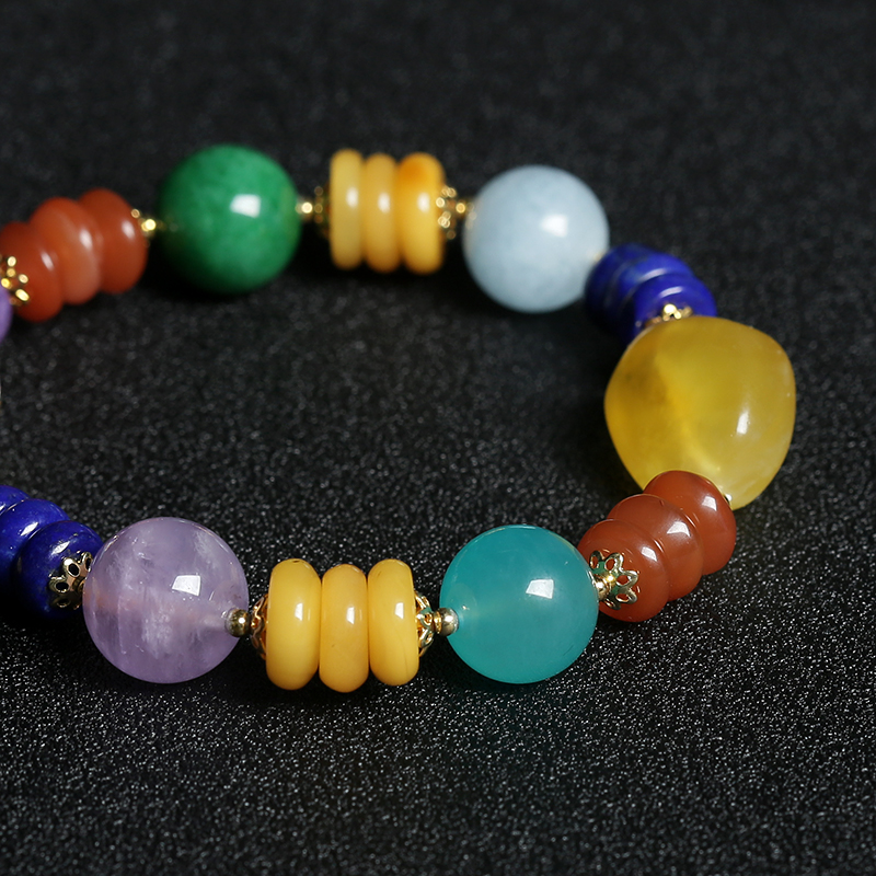 天然多宝单圈手串-红掌柜