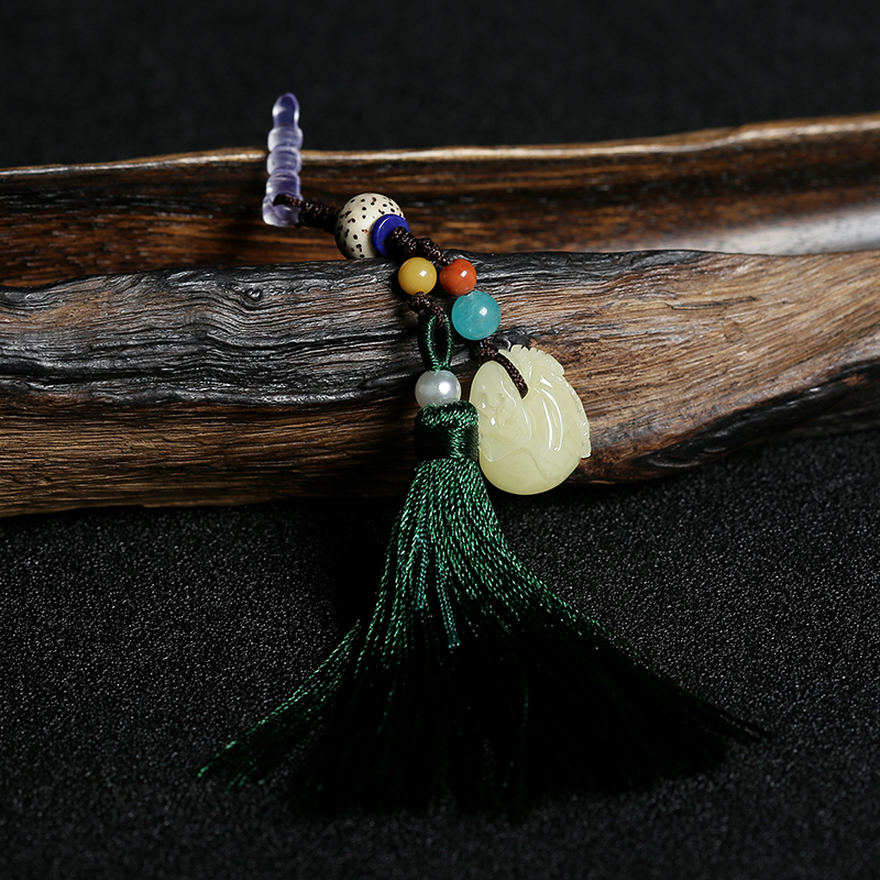 蜜蜡钱袋手机链-红掌柜