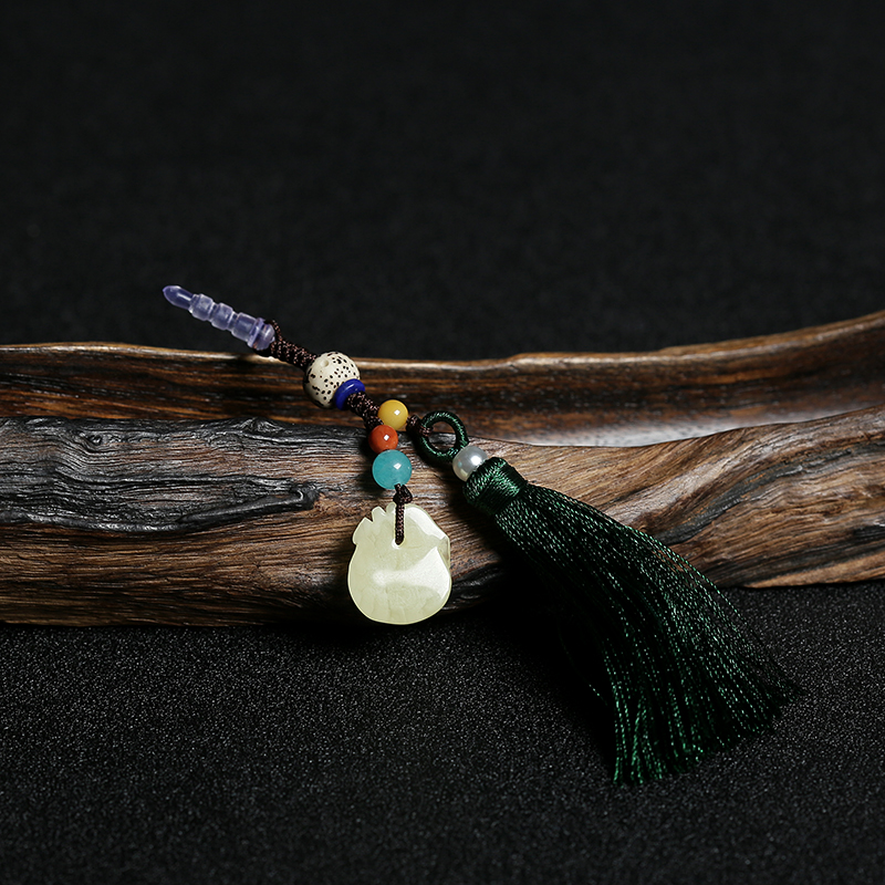 天然蜜蜡钱袋手机链-红掌柜