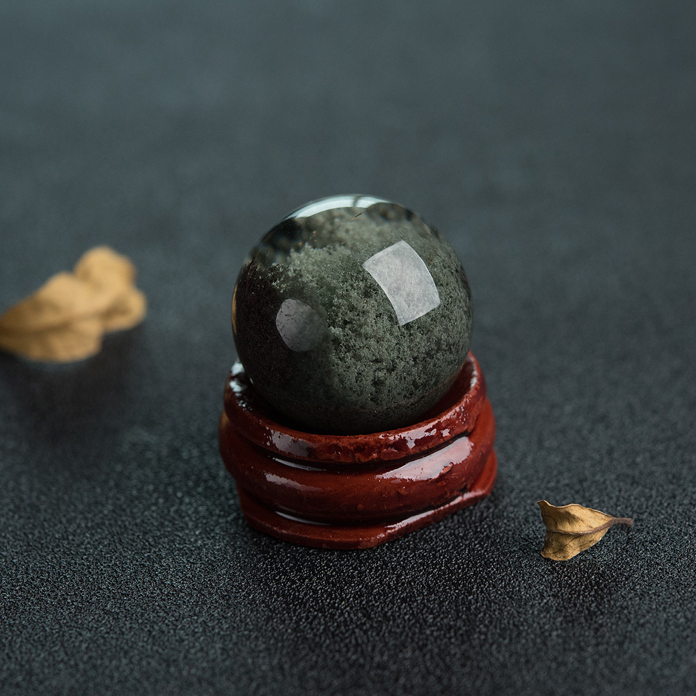 绿幽灵圆球摆件-红掌柜