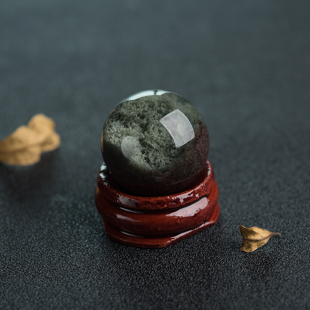 巴西绿幽灵圆球摆件-红掌柜