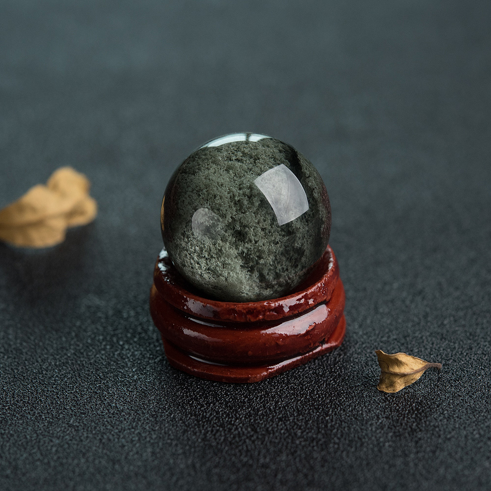绿幽灵圆球摆件-红掌柜