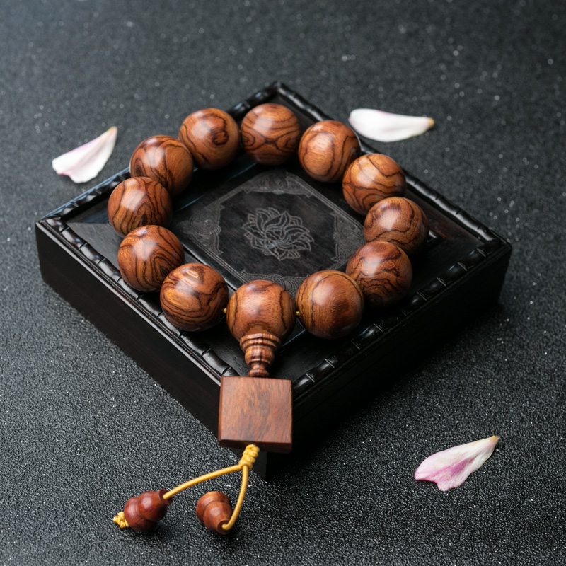 19.5mm海南鬼眼黄花梨单圈手串-红掌柜