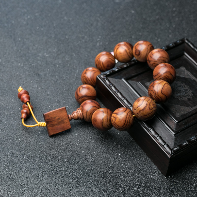 海南鬼眼黄花梨单圈手串-红掌柜